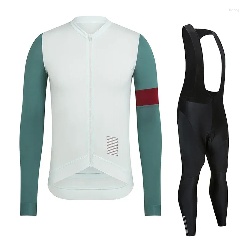 Гоночные комплекты Raphaful, осенний костюм для триатлона, мужской велосипедный комплект с длинными рукавами, одежда, брюки из джерси, подкладка для велосипеда