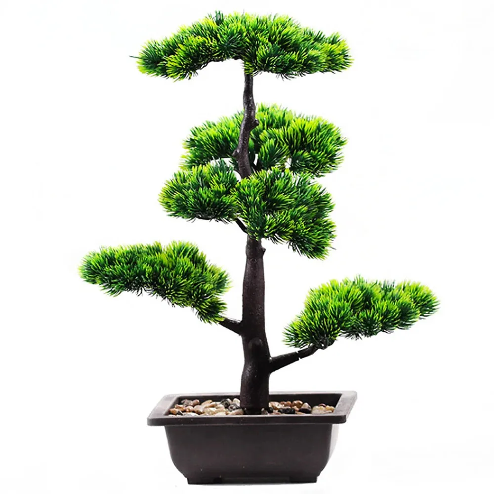 Artificial Plants Beauty Pine Faux Phoenix Pine Tree Potted Plant Lifelike Bonsai Office DIY Decorative Festival Gift Home Decor