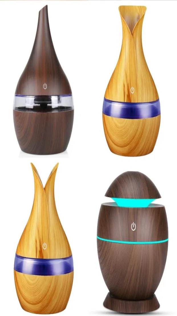 300 ml USB Arom Diffusers Mini Ultrasonic Air Firidifier Vase Shape Atomizer Aromaterapi Essential Oil Diffuser för Home Office4146680