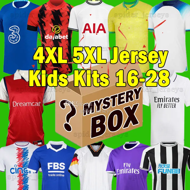 XXXL 4XL Mystery Boxes Soccer Toccer Toilds Retro National Clubs Teaming أي بيسبول جيرسي سروسي بوكب بوكس ​​لاعب كرة القدم مختارة يدوياً على مجموعات أطفال عشوائية