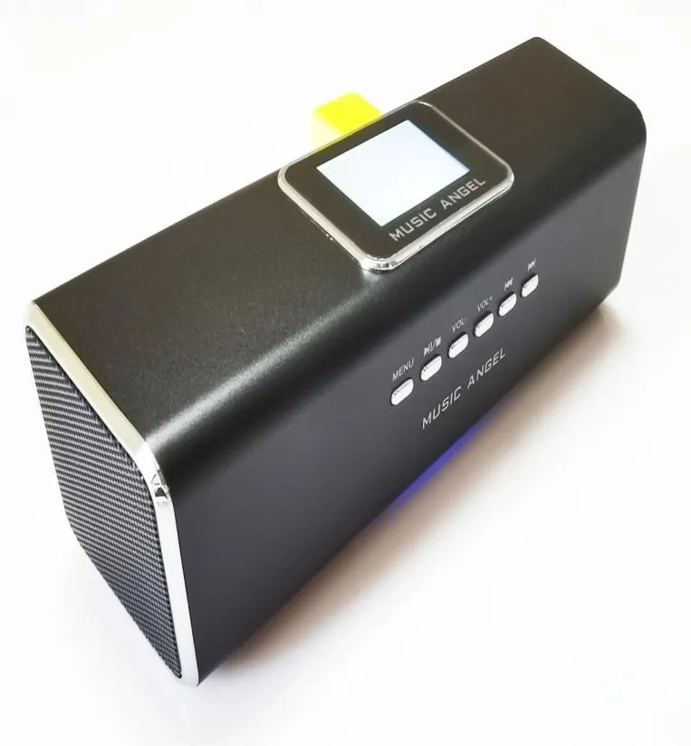ポータブルスピーカーオリジナルの新しい音楽エンジェルJH-Mauk5B LCDスクリーンActive OFM USB Portable Mini Speaker with SD/TF6411140