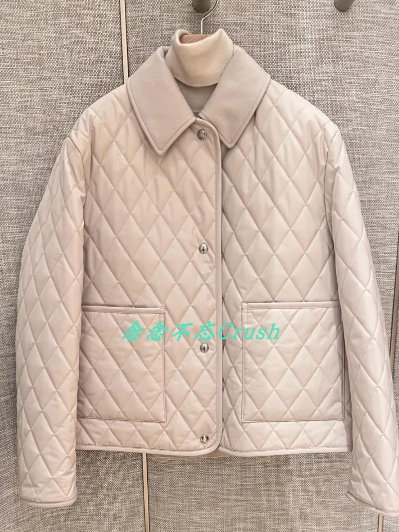 Jackets femininas inverno loro rômbico acolchoado casual casual casaco piana