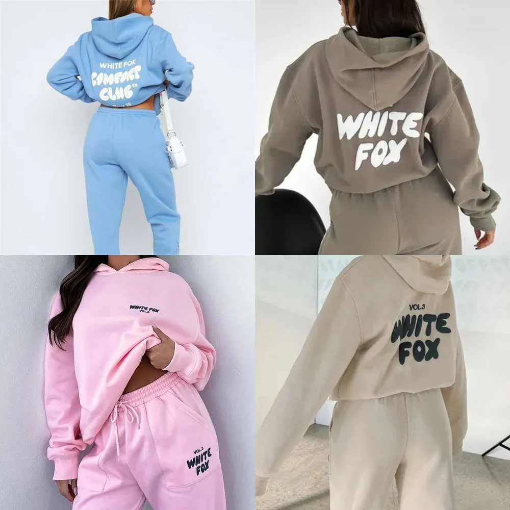 Designer Tracksuit Fox Suprem Hoodie Zestawy Dwa 2 -częściowe zestawy kobiet odzież sportowa Bluzy z kapturem z kapturem z kapturem z kapturem z długim rękawem