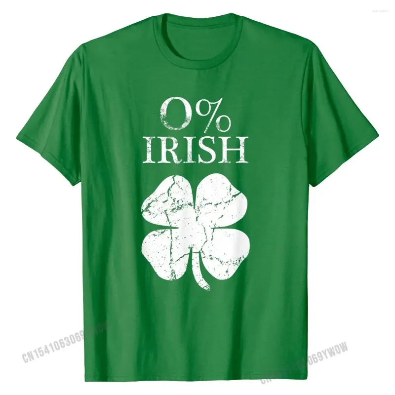 Herr t -skjortor 0% irländsk vintage St Patrick Day Shirt Pattys tshirts Fashionabla Cotton Casual Summer Men