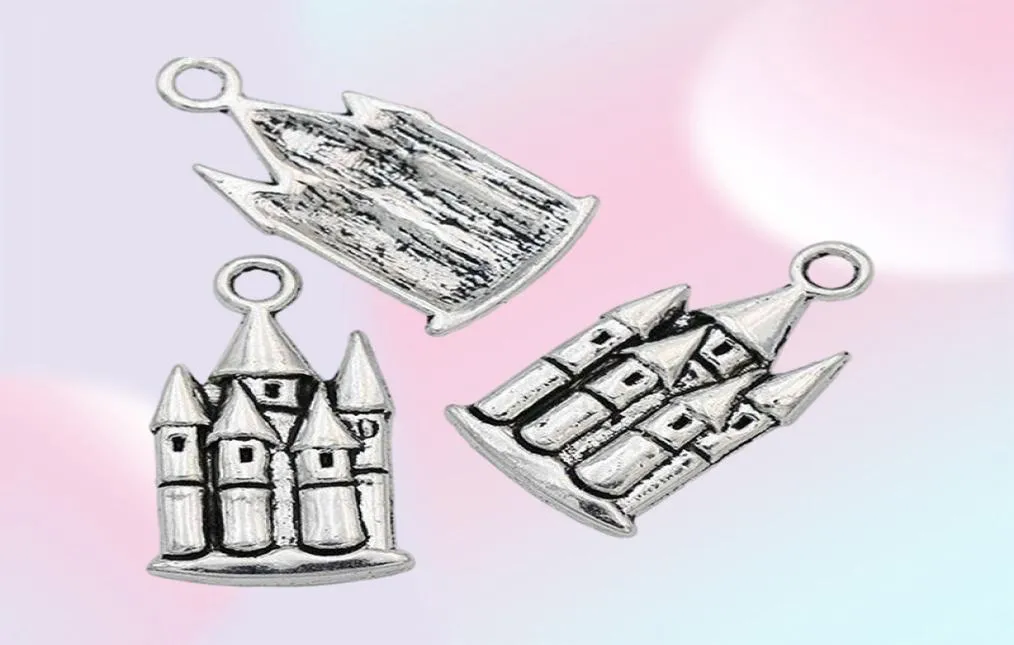 200 st mycket antik silverpläterad hus charms hänge för smycken som tillverkar armband tillbehör diy 22x12mm240s1935746