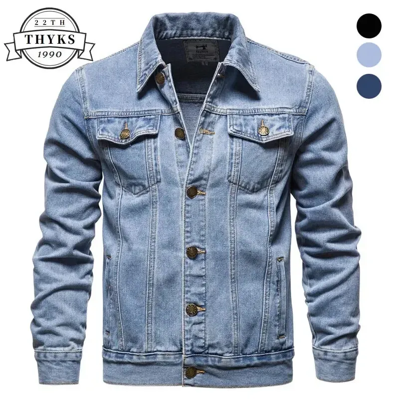 Veste en jean hommes printemps automne décontracté solide Streetwear hommes Cowboy vestes mode multi-poches Jeans manteaux Chaquetas Hombre 240124