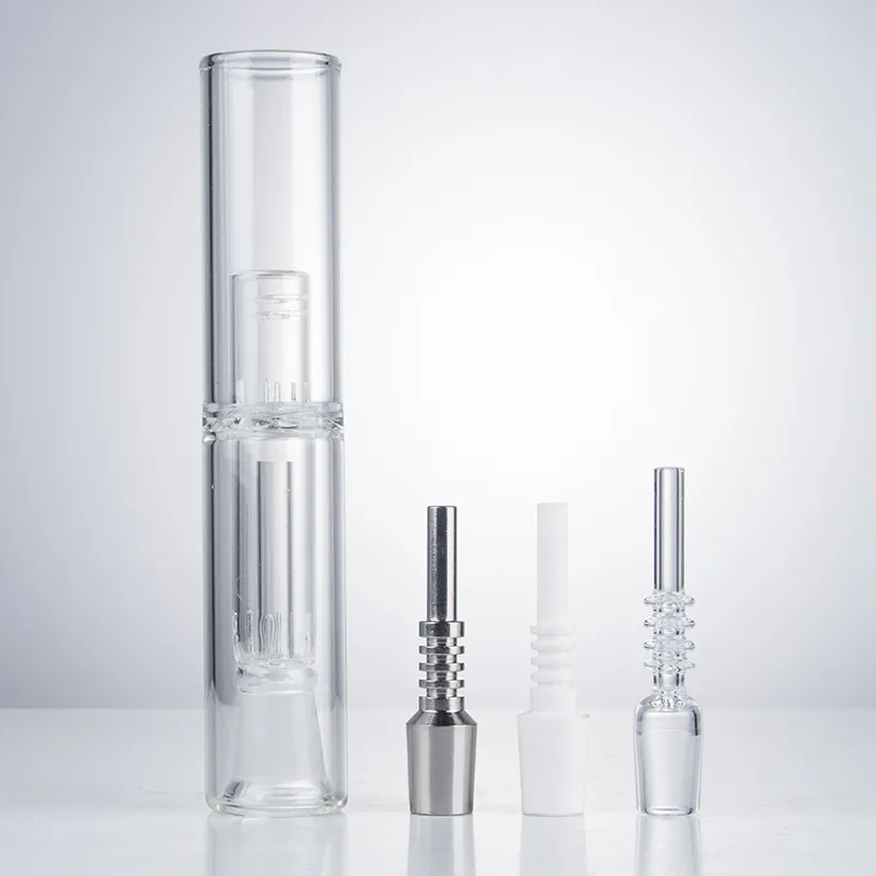 CSYC NC020 Glass Water Bong Bubbler Pipe Super Big About 20cm Length OD 38mm Tube With 14mm 19mm Titanium Nail Smoking Pipes