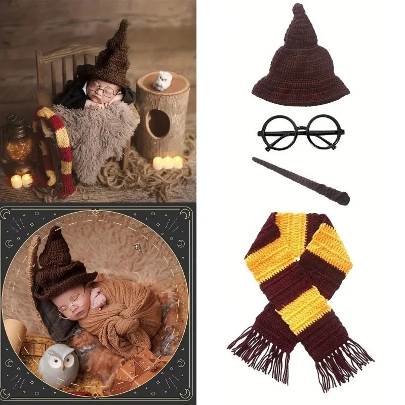 02m Baby Poshooting Props Witch Costume Hat Pography Born Po Closey Postudio Accessorie Down Dame Gift 240125