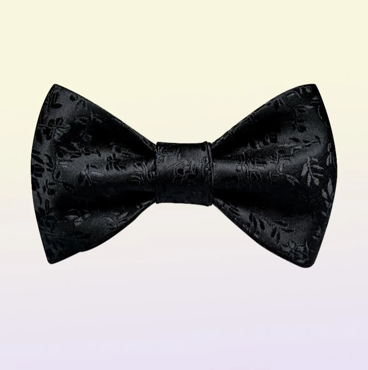 Bow Ties Black Floral Solid Self Tie Men Fashion Fjäril Silk Formal Business Wedding Party Bowtie Handduk Set Dibangu6304373
