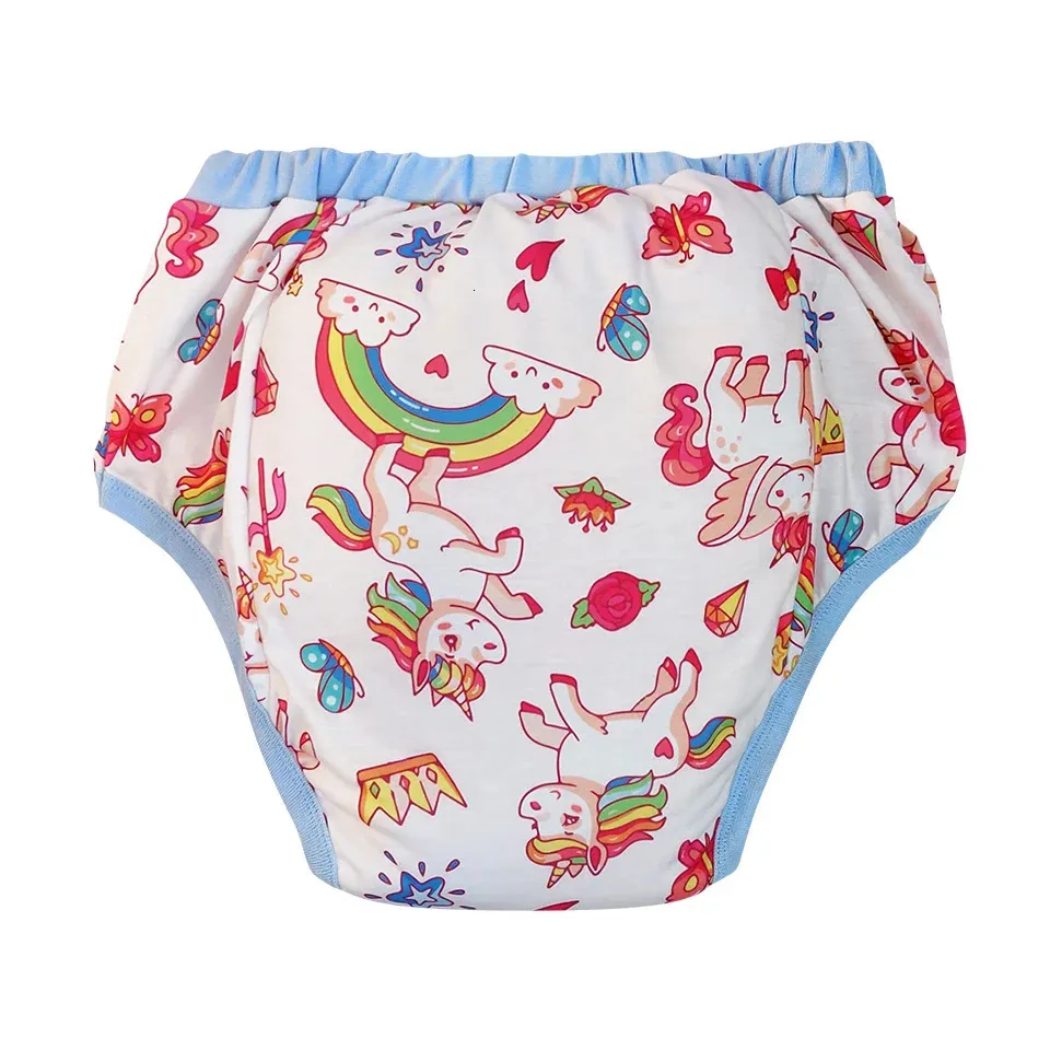 Waterproof Cotton Unicorns Adult Baby Training Pants Reusable Infant Shorts Underweaer Cloth Diapers Panties Nappy For Adult 240130