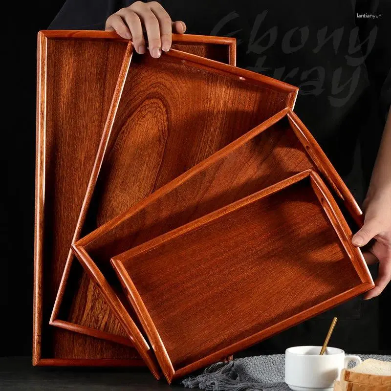 TEA TRAYS 2024 BREAKHOFD TRAY Hushåll Frukt mellanmål Ebony Business Gift Chinese Wood