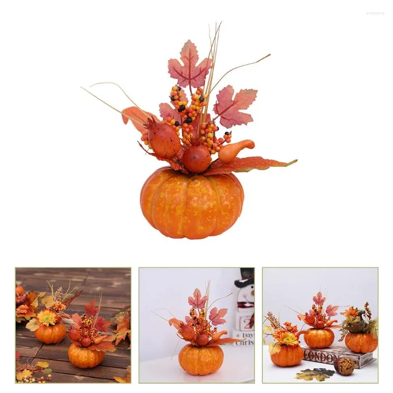 Fleurs décoratives Halloween citrouille Pose décor d'automne pour la décoration citrouilles dîner Table ornement décorer