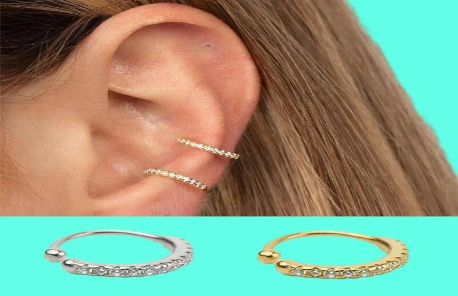 1 pieza de oreja pequeña, concha delicada, Huggie CZ, anillo de nariz de diamante no perforado, joyería de moda para mujer, regalo 1358672