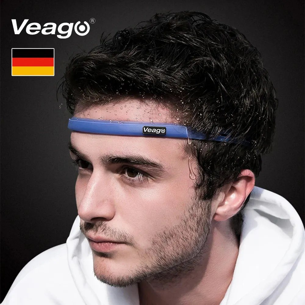 VEAGO Sweatband sports sweat headband running cycling basketball yoga hair band elastic head band sport safety silicone 240119