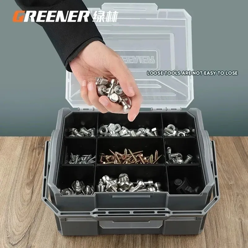 GREENERY Storage Box Multifunctional Plastic Hardware Tool Parts household sorting Batch Head Small Screw Accessories 240125