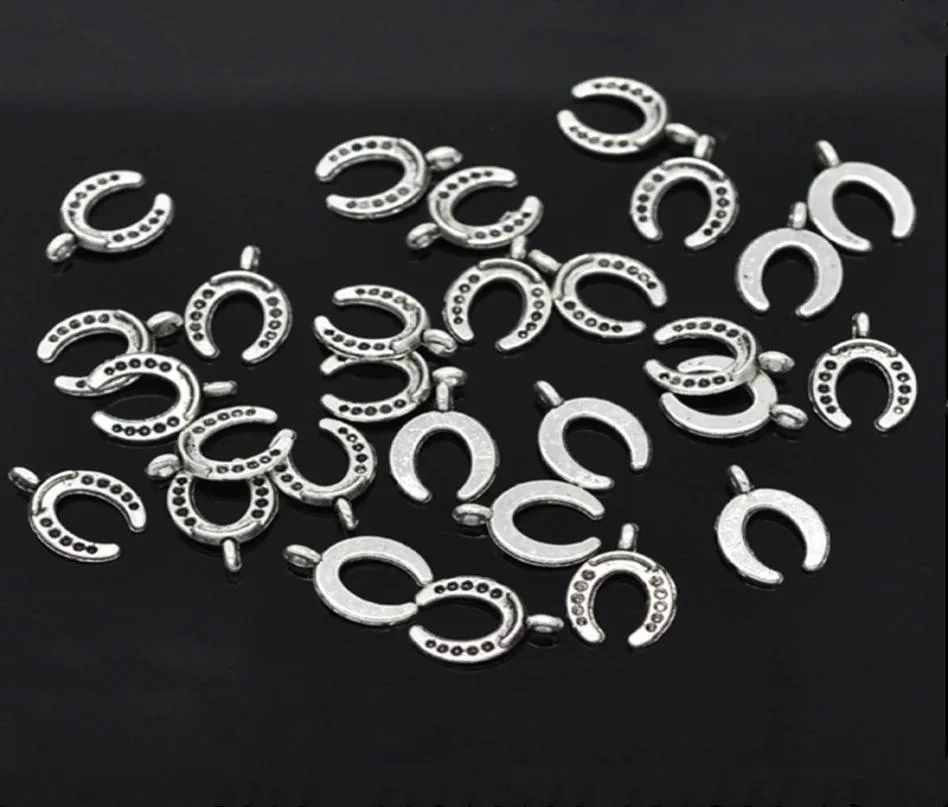 Pingentes inteiros de ferradura em tom de prata 100 15x11mm N1455 Nova fabricação de joias DIY 1872166