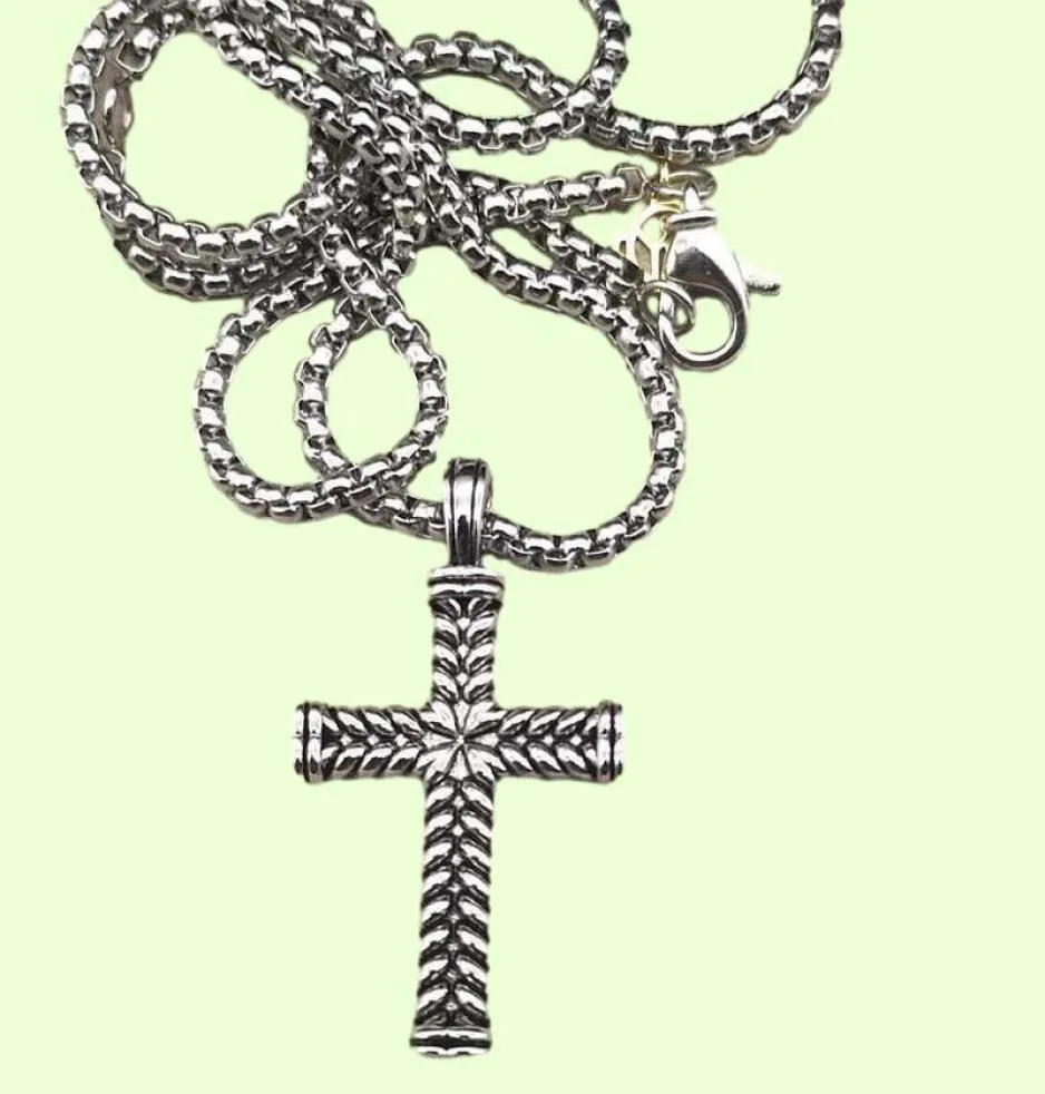 Hommes Style chaîne collier colliers pendentifs classique femmes diamant Dy Vintage pendentif Hip bijoux Cross Hop longueur 50 cm4501475