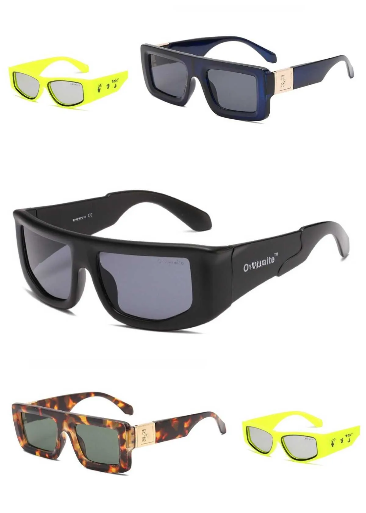 Мужские женские дизайнерские солнцезащитные очки роскошные крутые стиль Горячая мода Классическая толстая тарелка Черная белая квадратная рама очки от человеческих очков дизайнер с Origina omdo p6j3