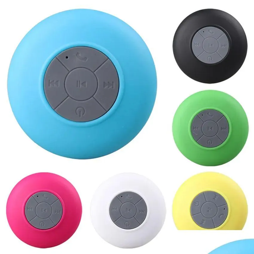 Haut-parleurs portables Mini haut-parleur Bluetooth étanche mains sans fil ventouse pour douches salle de bain piscine voiture lecteur de musique MP3 Drop D Dhwgd