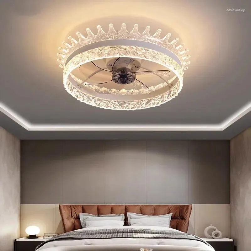 Luces de techo Corona moderna LED Ventilador Sala de estar Lámparas de comedor Dormitorio Cocina Interior Decoración del hogar Iluminación