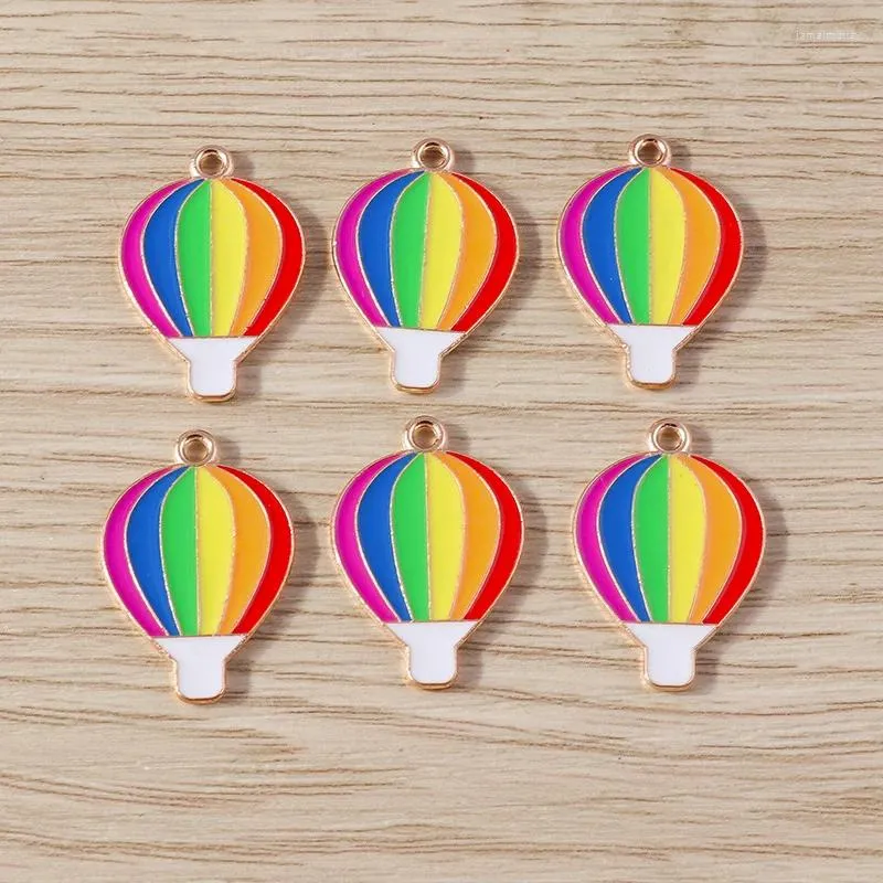 Charms 10pcs 16x24mm Cute Colorful Enamel Balloon Pendants For Drop Earrings Necklace DIY Keychain Jewelry Making Accessories