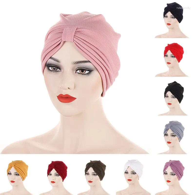 Vêtements ethniques Bubble Plissé Chemo Cap Femmes Musulman Hijab Turban Bonnets Skullier Cancer Chapeau Bonnet Foulard Perte De Cheveux Couverture De Tête