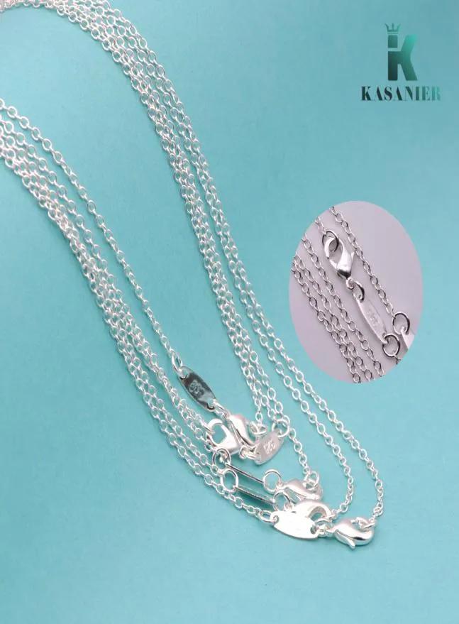 KASANIER 10 Stück Mode Damen Schmuck 16-24 Zoll Kette Halskette 925 Silber Halskette + 925 Karabinerverschlüsse Damen Schmuck4730133