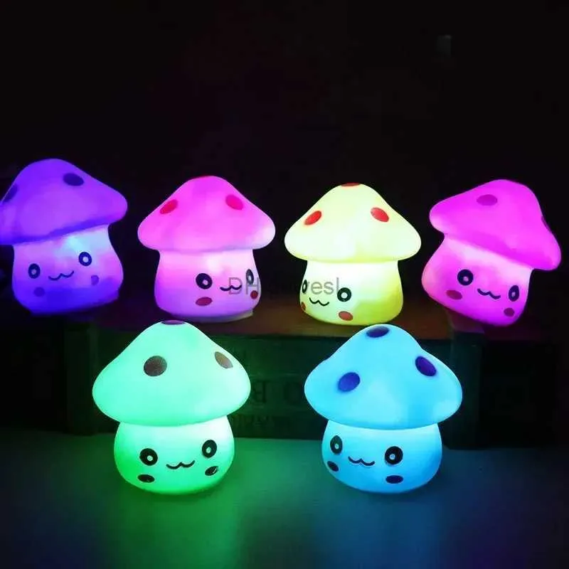 Night Lights Decorative Objects Figurines LED Mushroom Lamp Party Event Decor Night Light Kids Room Desk Lamp Mini Decoration Sleeping Lighting YQ240207