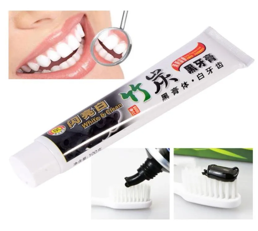 100 original popular creme dental de carvão de bambu branqueamento preto creme dental carvão creme dental higiene oral creme dental7190400