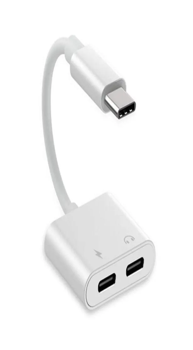 Адаптер USB C 2 в 1 и разветвитель зарядного устройства 3A Быстрая зарядка и ЦАП HIFI музыка 1 штекер типа C на 2 гнездовых порта типа C для Pixel HuaWei1039686