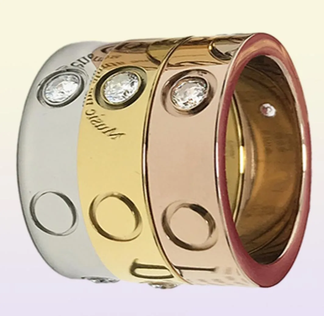 2021 Anello amante di design lucido alto Logo stampato Argento Colore oro rosa Coppia di anelli in acciaio inossidabile di alta qualità Gioielli da donna 3919393