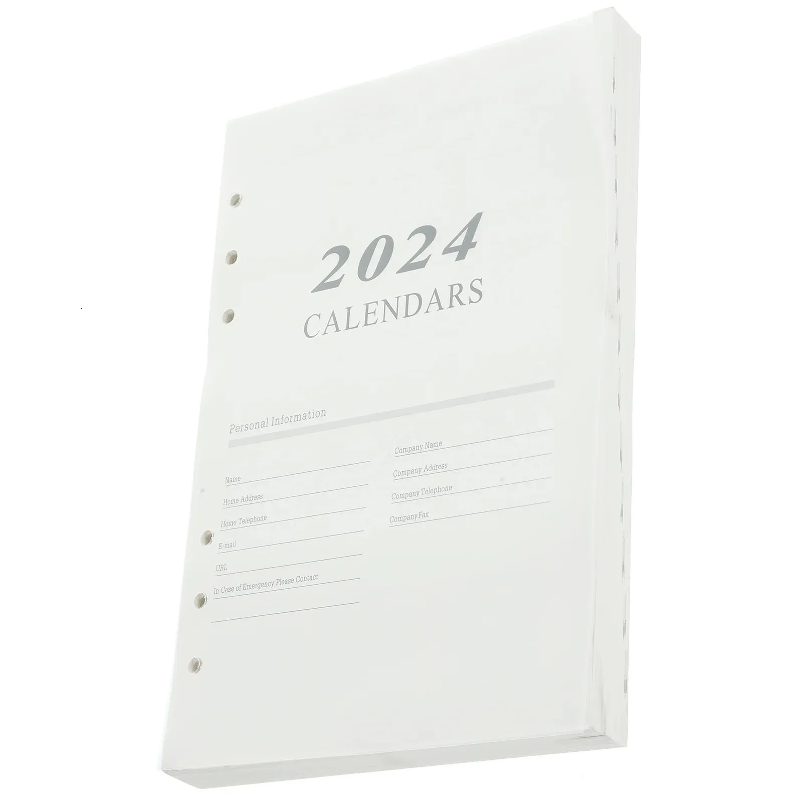 Faire la liste 6 anneaux insérer 2024 anglais Agenda livre Page A5 poche bloc-notes planificateur quotidien feuilles mobiles 240119