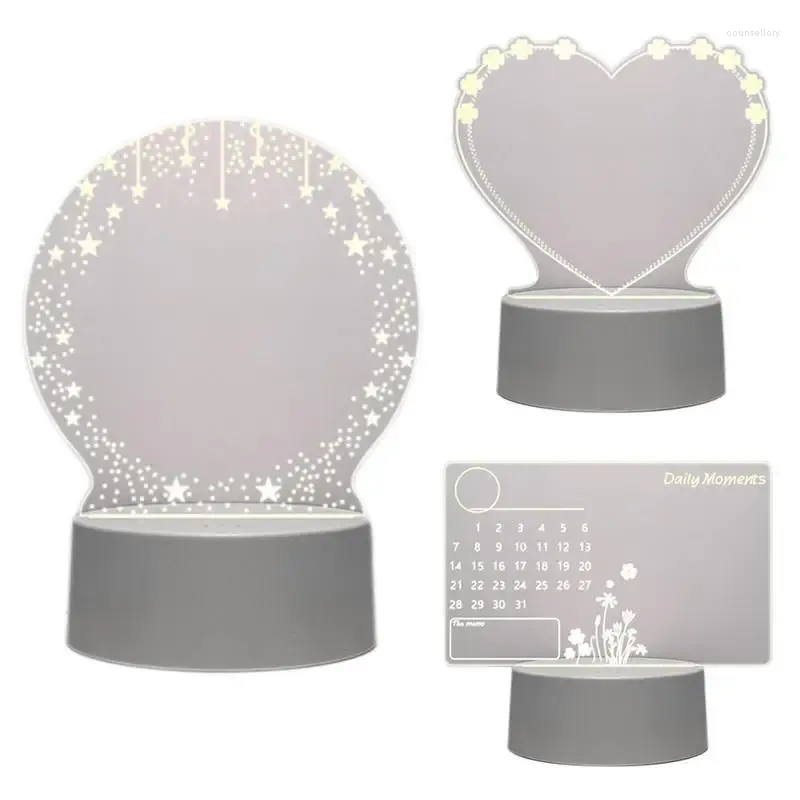 Luces nocturnas, tablero de notas, luz Led USB creativa, regalo de San Valentín, decoración, luces nocturnas, lámpara de boda, cumpleaños para novia