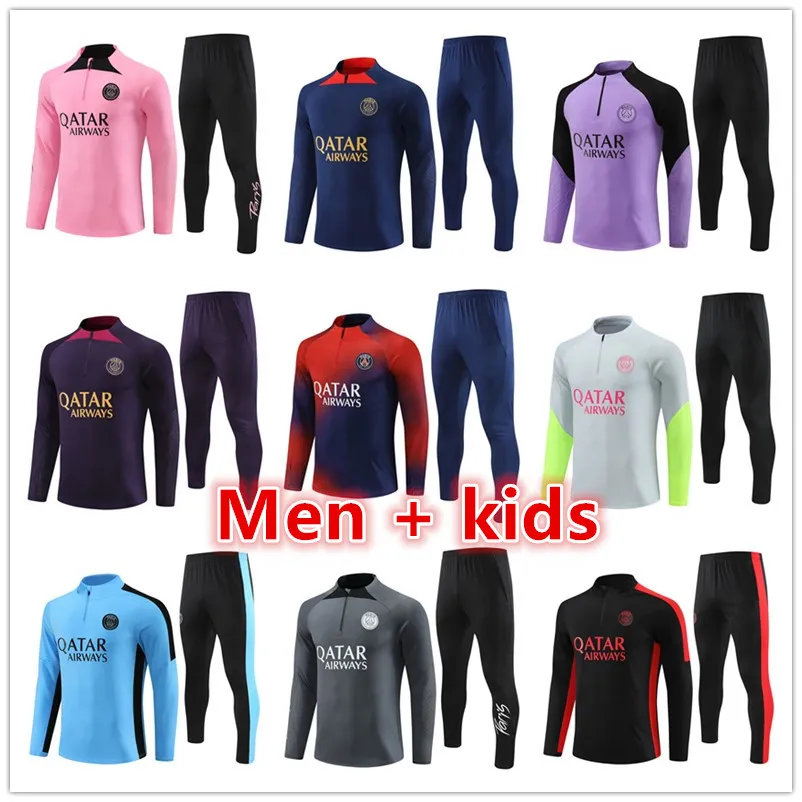 2023 2024 Fotbollsspår Män och barn 23 24 Soccer Tracksuits Mens Child Football Training Suvetement Foot Chandal Futbol