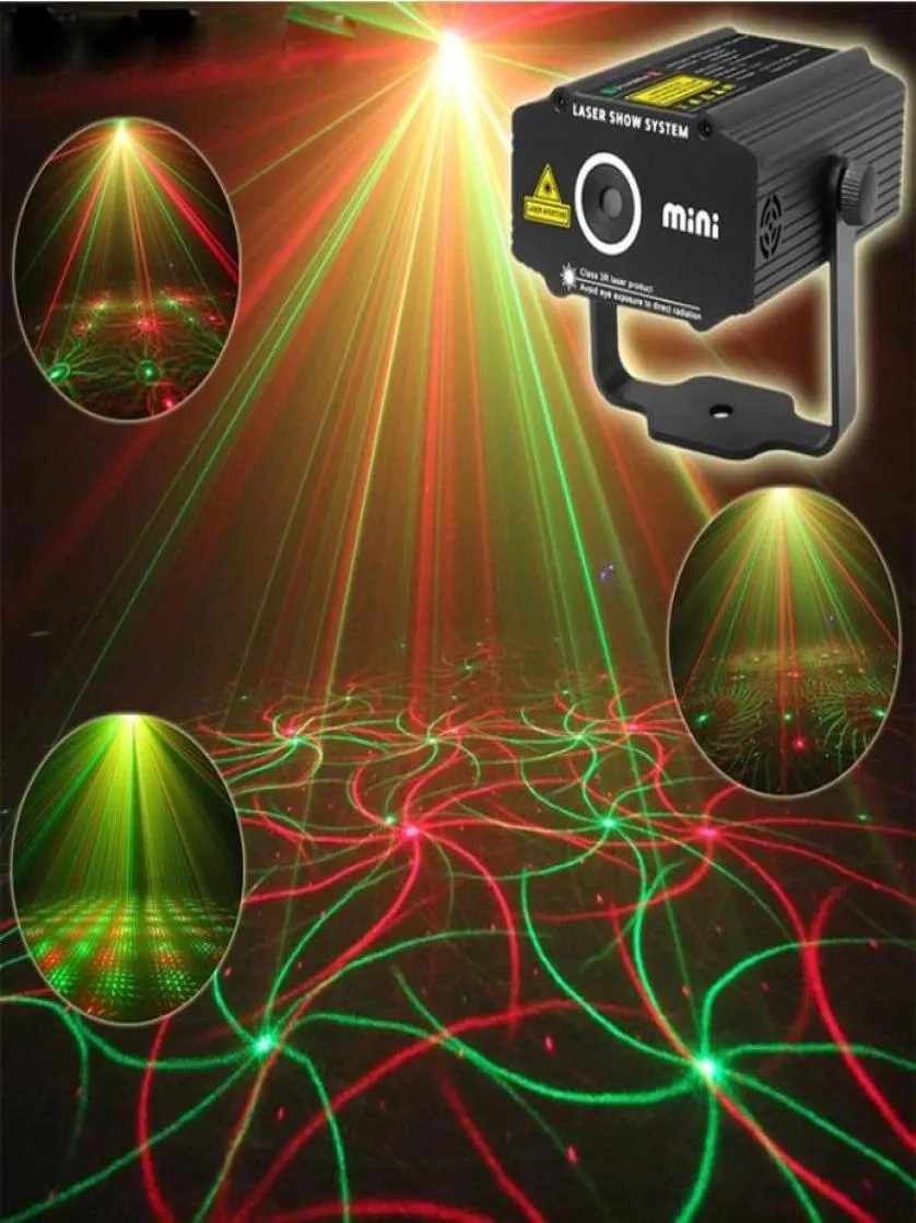 Mini LED Laser lights Projector Stage Lighting 4in1 Pattern Effect R&G o Star Whirlwind lamp Disco DJ Club Bar KTV Family Party Light4146207