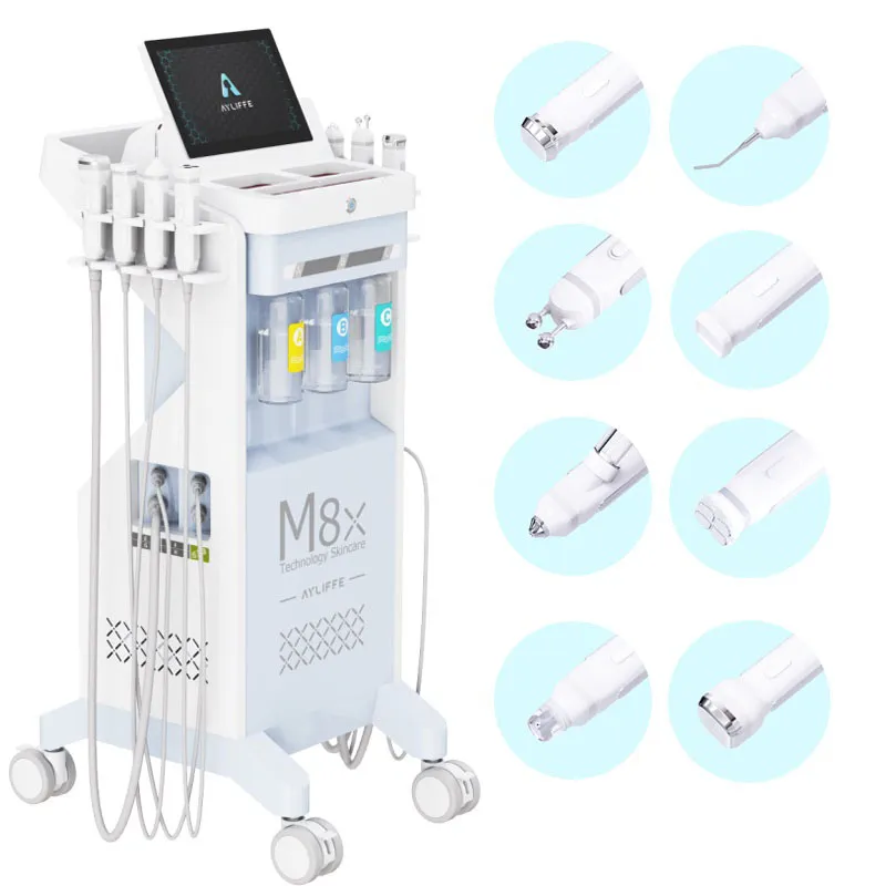 M8X 2024 Hottest ansiktshudföryngring Dra åt plasma CO2 Syretjet Jet Peel Hydro Bubble Multifunktion Ansiktlig micodermabrasion Cleansing Machine