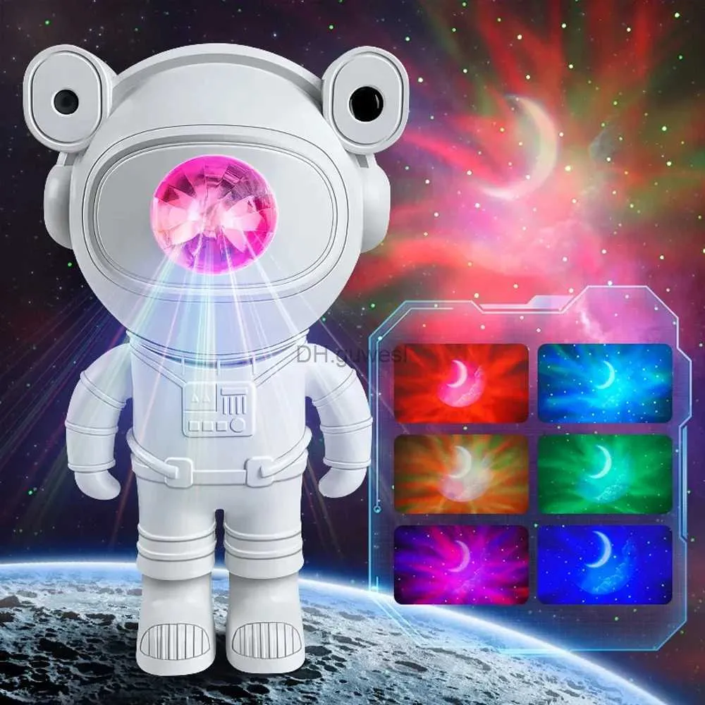 Nocne światła Bluetooth Astronaut Galaxy Night Light Starry Sky Moon Star LED LAMPA LAMPA DOMOWE DOMOWE Prezenty YQ240207