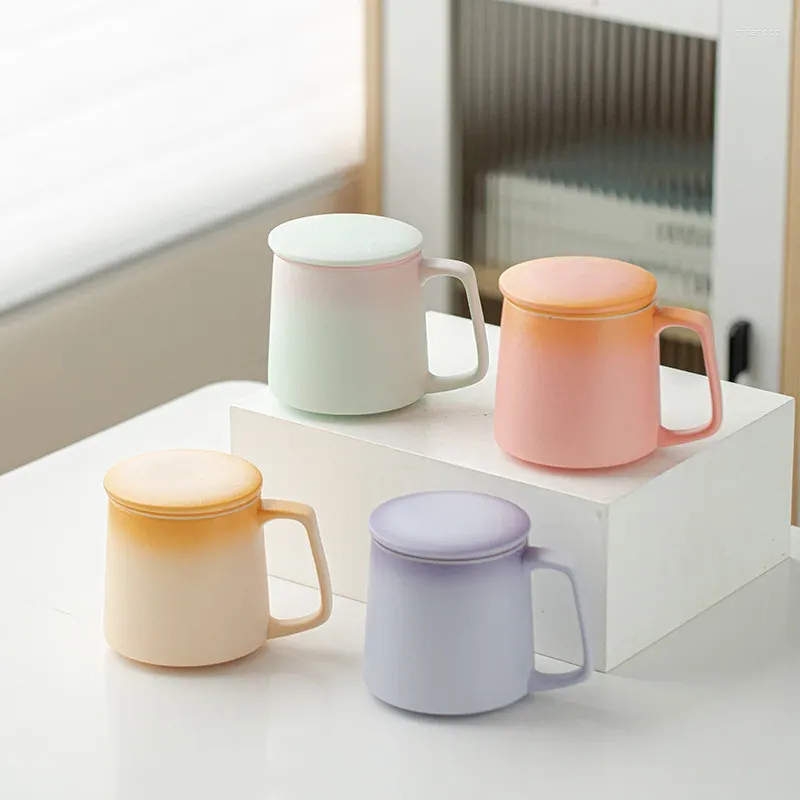 Tasses à thé en verre créatif pour femme, tasse en céramique, Design domestique, pour Couple, petit déjeuner, café, belle tasse à thé