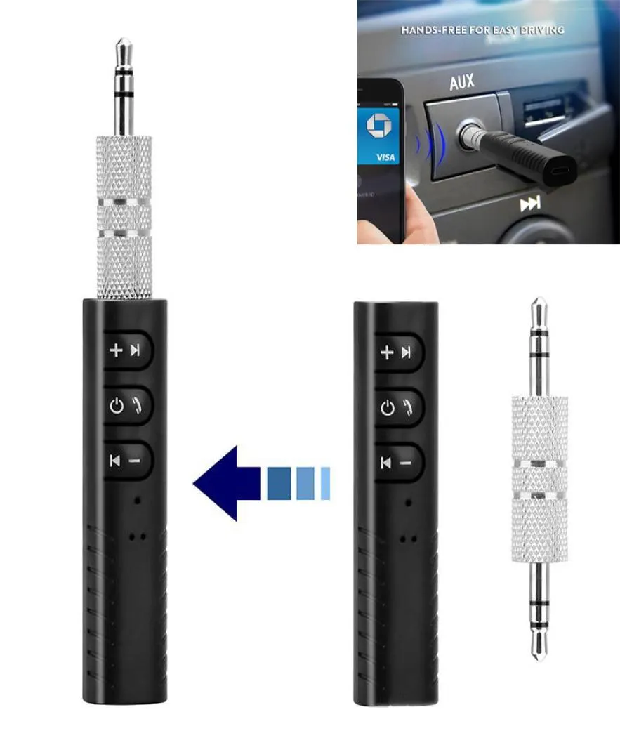 CAR BLUETOOTH KIT 4.1 O Mottagareadapter med MIC Handfree Calling hörlurar högtalare 3.5mm Aux Music for Smart Phone Mp3 Tablet1181553