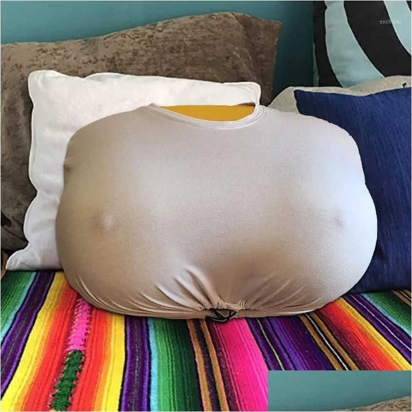 Cushion/Decorative Pillow Core Sofa Sexy Toys Gifts Boobs Skin-Friendly Pillowcase Creative Breast Design Fun Cushion Insert Drop De Dhbjw