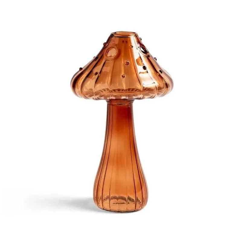 Vases Champignon Verre Vase Bouteille Creative Maison Hydroponique Fleur Table Simple Décoration Décor Drop Livraison Jardin Otzow