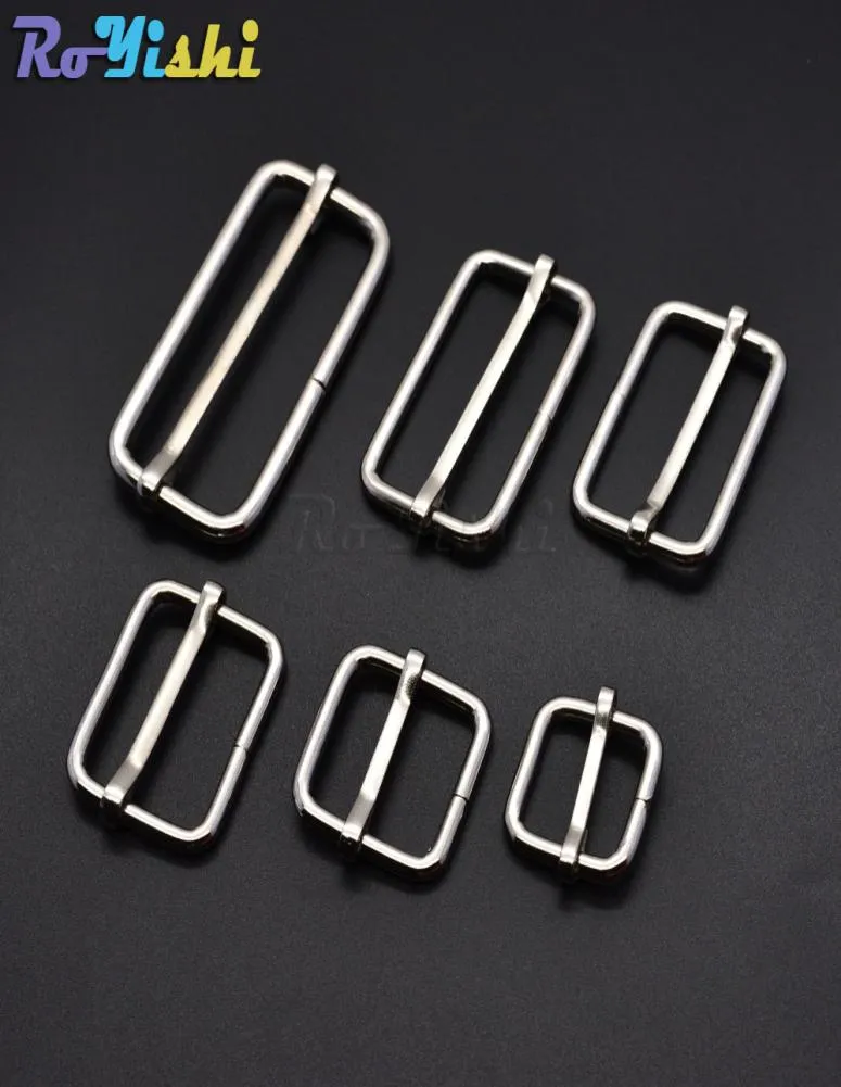 50st/Lot Silver Metal Slides Tri-Glides Wire-Formed Roller Pin S Strap Slider Adjuster S6383719