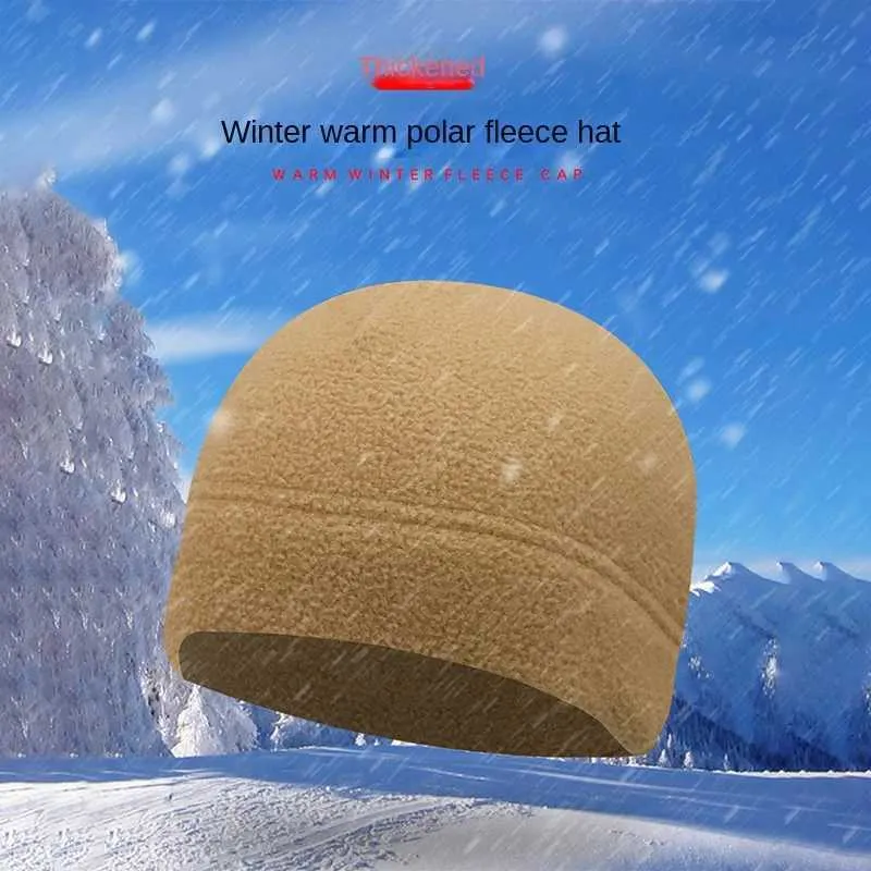 Outdoor Tactical Fleece Cap Men Women Windproof Cold Warm Mountaineering Cycling double-layer Warm Head Cover Cap Free Shipping