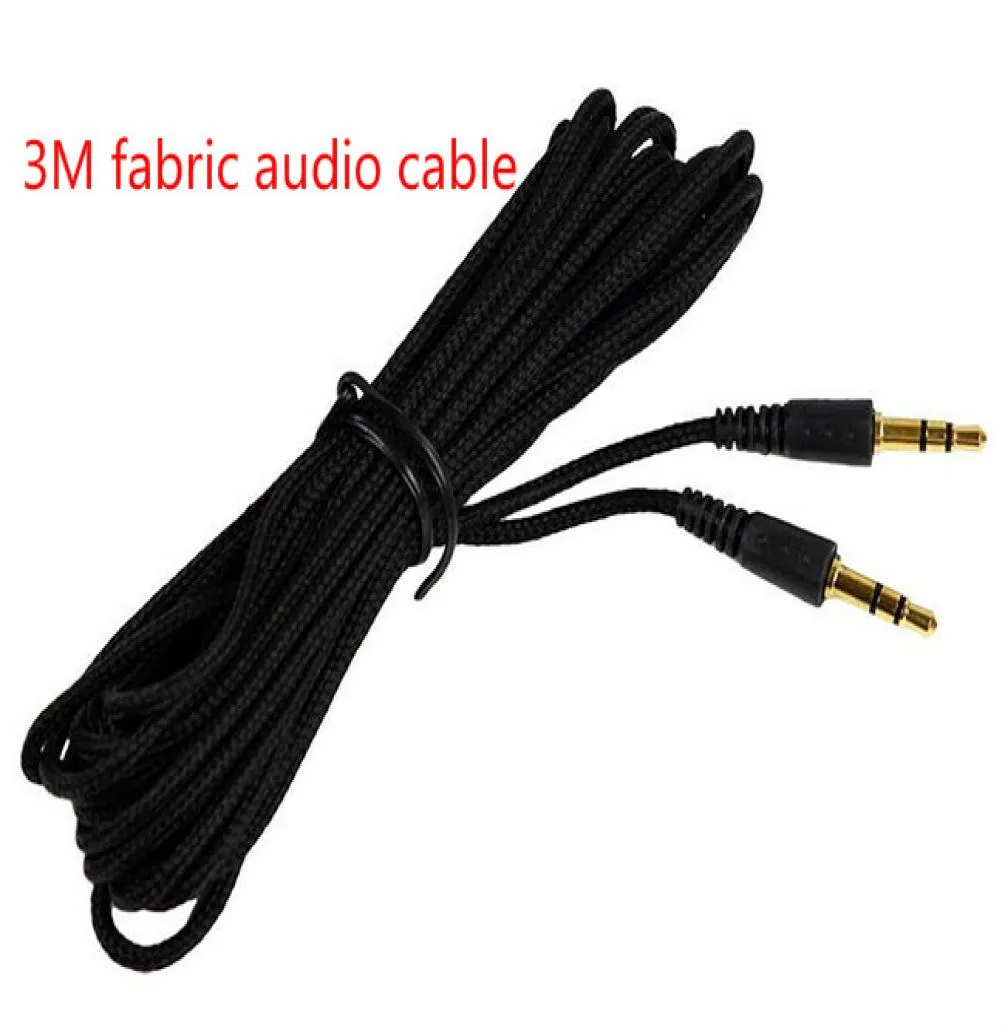 Ny Woven Universal Long 3M 5M 7M Black 3,5 mm O Jack Male till 3,5 mm Male O Aux Stereo Cabel Cord för MP3 iPod -högtalare O Access4607442