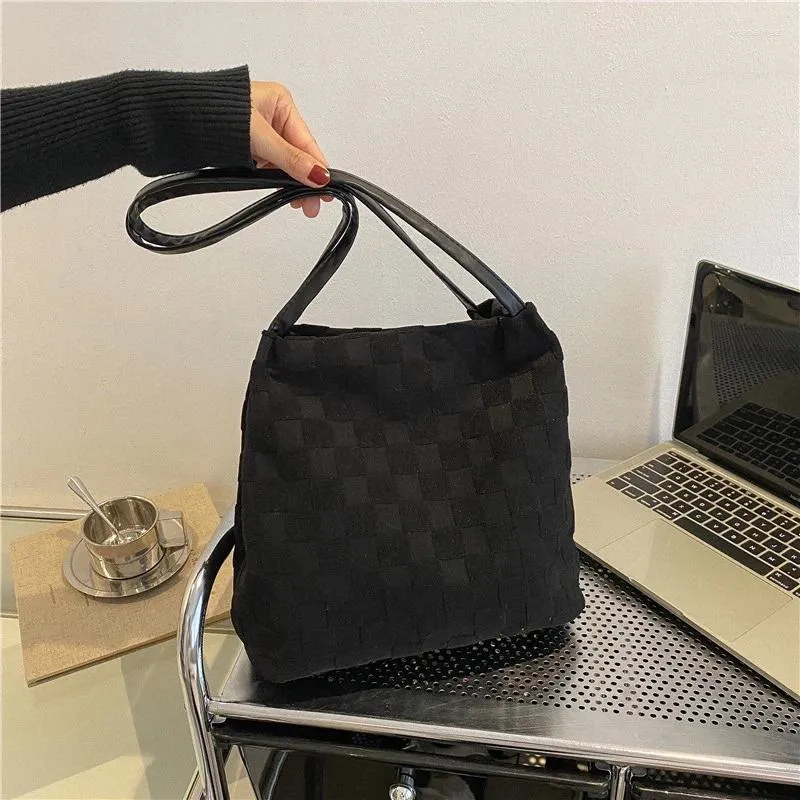 Bolsas de almacenamiento Mini bolsos de lona de moda Bolso retro para mujer Bolso de compras Casual Mujer Oficina Señora Subaxilar Hombro de viajero