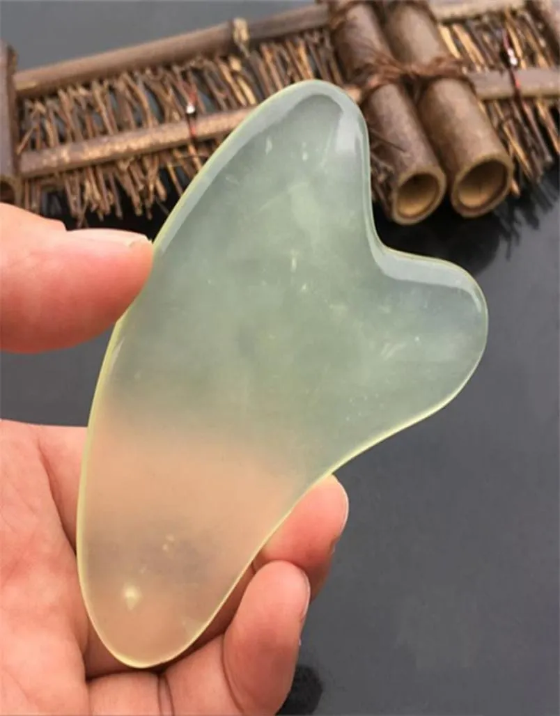 Natural Jade Guasha Board Scraching Facial Eyes Screating Gua Sha Spa Massage Tool Health Care Beauty Acupoints Plate Massager8033502