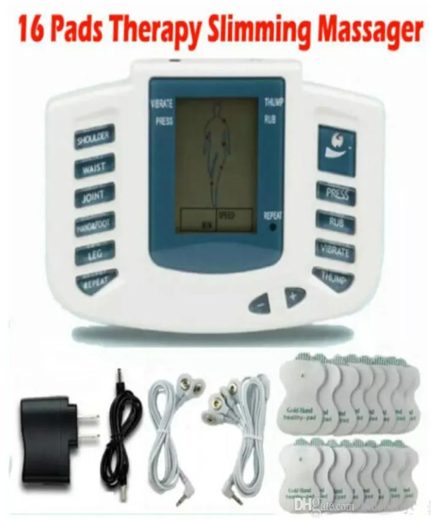 Stimulateur électrique corps complet détendre thérapie musculaire masseur Massage impulsion dizaines Acupuncture Machine de soins de santé 16 coussinets5614342