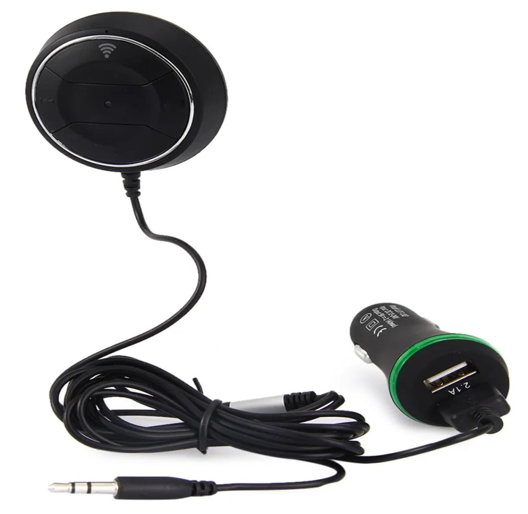 NFC Bluetooth V4.0 Car Kit o AUX Receiver Hands-free Calling Dual USB Charger Built-in Microphone5377684