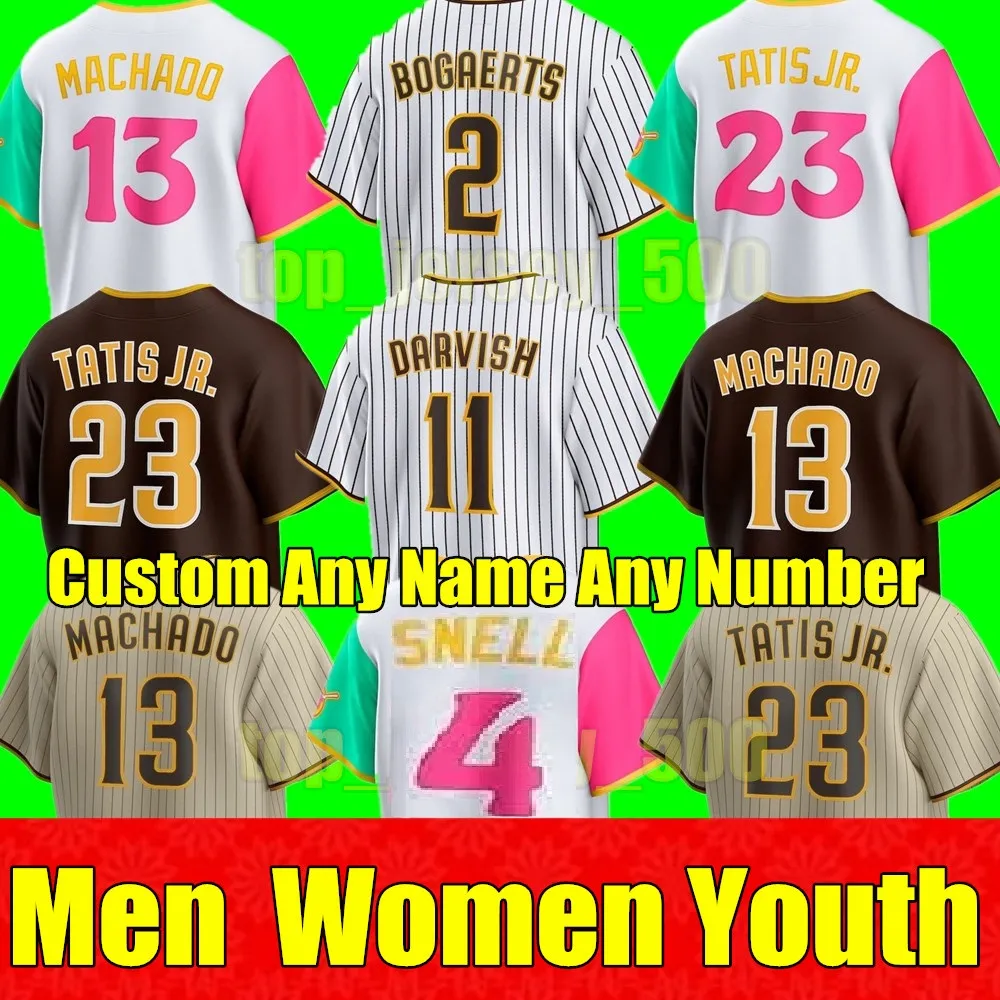 2023 S-4XL Fernando Tatis Jr Jerseys Baseball Blake Snell XANDER BOGAERTS MANNY MACHADO KIM CRONENWORTH JURICKSON PADRES PROFAR YU DARVISH JOSH HADER Hommes Femmes Jeunes