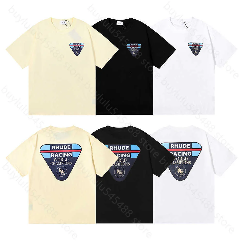 2024 New Men's and Women's Short-sleeved T-shirts High Street Brand Rhudetee Niche High-definition Printed Hip-hop Loose Casual Sleeved E7yl